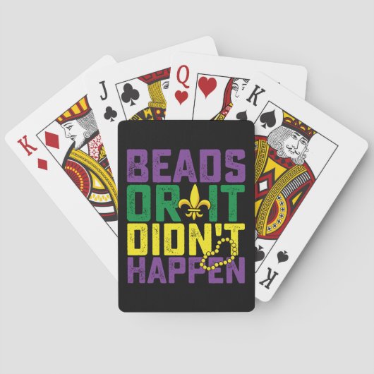 Perlen oder es ist nicht passiert Mardi Gras Karne Spielkarten (Rückseite)