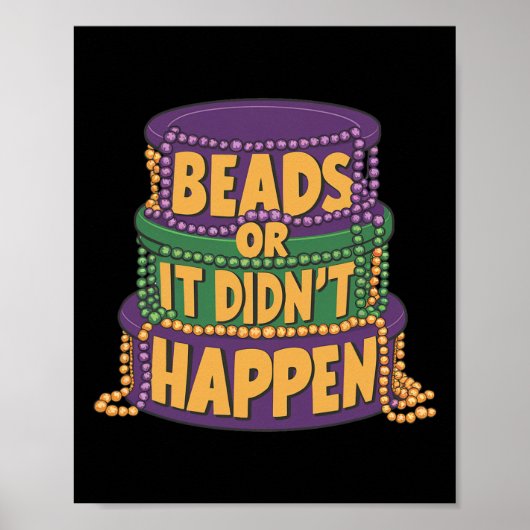 Perlen oder es passierte nicht Mardi Gras Funny Pa Poster (Vorne)