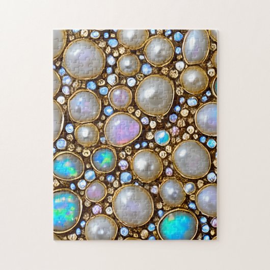 Perlen, Opale und Edelsteine Puzzle (Vertikal)