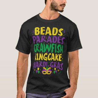 Perlen Paraden Crawfish King Cake Mardi Gras T-Shirt