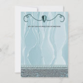 Perlen & Party für hellblaue Silk Retirement Einladung (Rückseite)