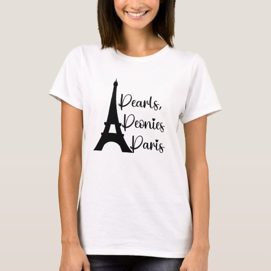 Perlen, Peonies, Paris T-Shirt (Vorderseite)