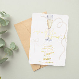 Perlen, Petalen + Prosecco | Pearl Brautparty Folieneinladung