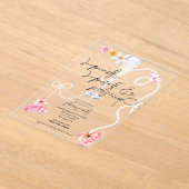 Perlen, Petalen + Prosecco | Trendy Brautparty Acryleinladungen (Ablage )