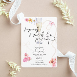 Perlen, Petalen + Prosecco | Trendy Brautparty Einladung