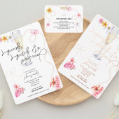 Perlen, Petalen + Prosecco | Trendy Brautparty Folieneinladung