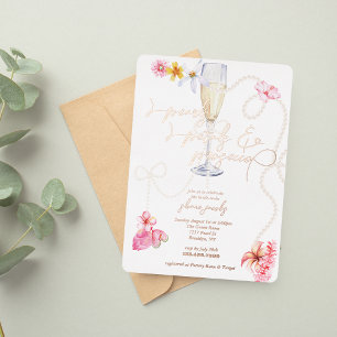 Perlen, Petalen + Prosecco   Trendy Brautparty Folieneinladung