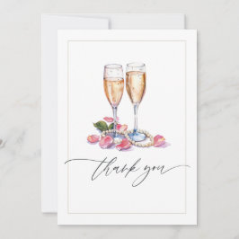 Perlen, Petalen und Prosecco-Brautparty-Foto Dankeskarte