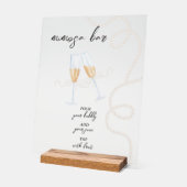 Perlen, Petalen und Prosecco | Mimosa Bar Dusche Acrylschild (Winkel)