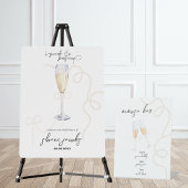 Perlen, Petalen und Prosecco | Mimosa Bar Dusche Sockelschild