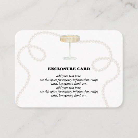 Perlen, Petalen und Prosecco | Pearls Enclosure Ca Begleitkarte (Vorderseite)