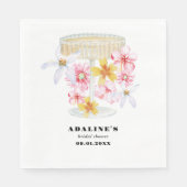 Perlen, Petalen und Prosecco | Petals Brautparty Serviette (Vorderseite)