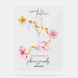 Perlen, Petalen und Prosecco | Petals Welcome Sign Acrylschild