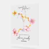 Perlen, Petalen und Prosecco | Petals Welcome Sign Acrylschild (Winkel)