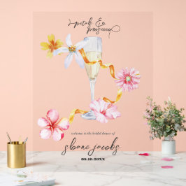 Perlen, Petalen und Prosecco | Petals Welcome Sign Acrylschild