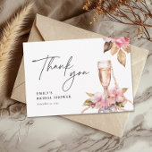 Perlen Petals & Prosecco Brautparty Dankeskarte