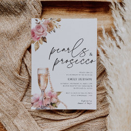 Perlen Petals & Prosecco Brautparty Einladung