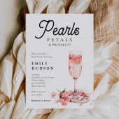Perlen Petals & Prosecco Brautparty Einladung