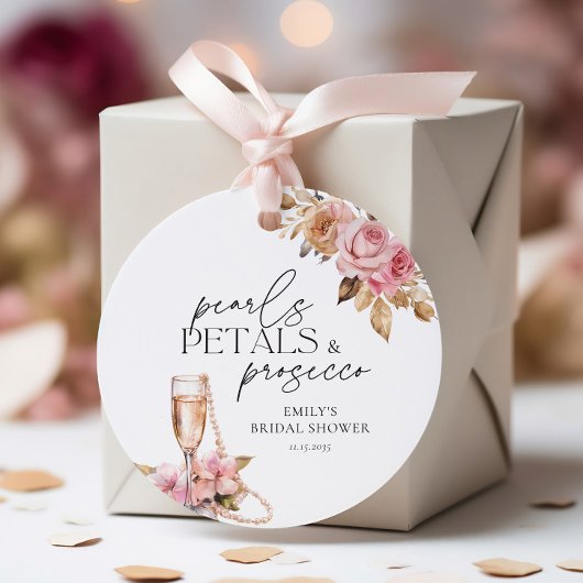 Perlen Petals & Prosecco Brautparty Geschenkanhänger