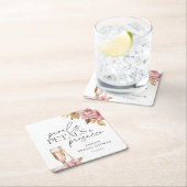 Perlen Petals & Prosecco Brautparty Rechteckiger Pappuntersetzer (Vor Ort)