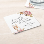 Perlen Petals & Prosecco Brautparty Rechteckiger Pappuntersetzer (angewinkelt)