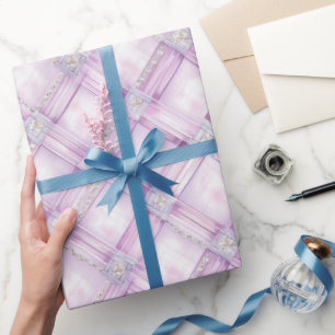Perlen-Pfirsichrosa Brautparty Geschenkpapier