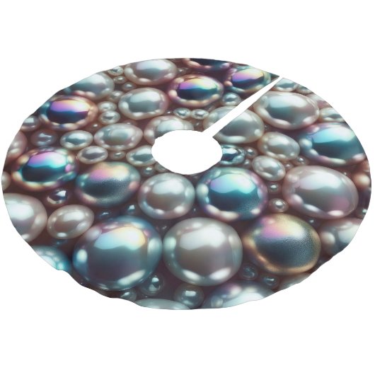 Perlen Polyester Weihnachtsbaumdecke (Schrägansicht)