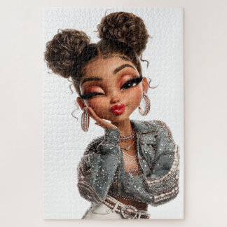 Perlen-Pout-Glam-Girl-Puzzle Puzzle