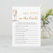 Perlen & Prosecco Alle Augen auf dem Bride Spiel Einladung (Stehend Vorderseite)