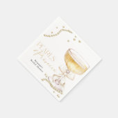 Perlen & Prosecco Beige Schleife Junggesellinnenab Serviette (Ecke)
