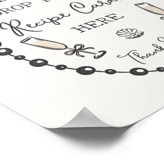 Perlen & Prosecco Black Coquette Bow Share Rezept Poster (Ecke)