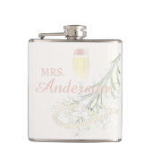 Perlen & Prosecco Blush Brautparty Brift Geschenk Flachmann (Vorderseite)