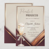 Perlen Prosecco-Bogenrahmen Einladung (Vorne/Hinten)