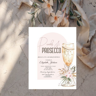Perlen Prosecco Boho Blumen Brunch & Prickelnd Einladung