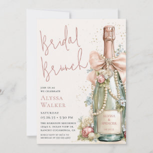 Perlen & Prosecco Braut-Brunch Einladung