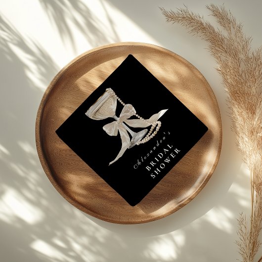 Perlen & Prosecco Brautdusche Serviette