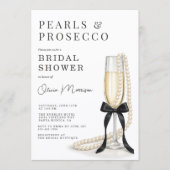 Perlen- & Prosecco-Brautjungfernparty Einladung (Vorderseite)