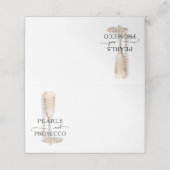 Perlen & Prosecco-Brautjungfernparty Platzkarte (Außenseite Aufgefaltet)