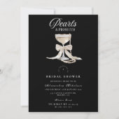Perlen & Prosecco-Brautjunggesellinnenabschied Einladung (Vorderseite)