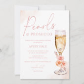 Perlen & Prosecco Brautparty Einladung (Vorderseite)