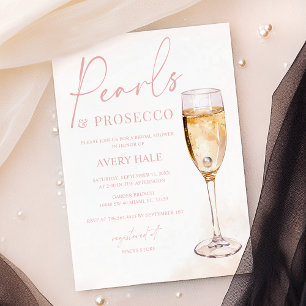 Perlen & Prosecco Brautparty Einladung