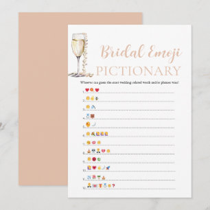 Perlen & Prosecco Brautparty-Emoji Pictionary Einladung