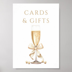 Perlen & Prosecco Brautparty Karten und Geschenke Poster