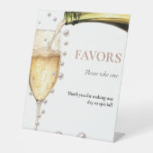 Perlen & Prosecco Brautparty Perlfavoriten Zeichen Sockelschild (Vorderseite)