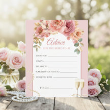 Perlen & Prosecco Brautparty Rosa Ratgeberkarte