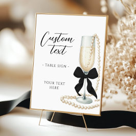 Perlen & Prosecco Brautparty Tafelzeichen Poster