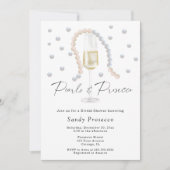 Perlen & Prosecco Bridal Dusche Einladung (Vorderseite)