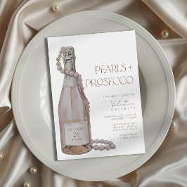 Perlen + Prosecco Bridal Dusche Einladung