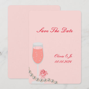 PERLEN & PROSECCO BRIDAL SHOWER ROSA SAVE THE DATE