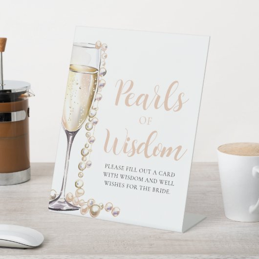 Perlen & Prosecco Champagner Perlen der Weisheit U Sockelschild (In SItu)